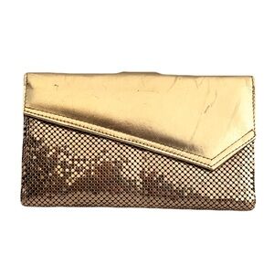 Vintage Whiting & David Gold Mesh and Leather Long Continental Wallet